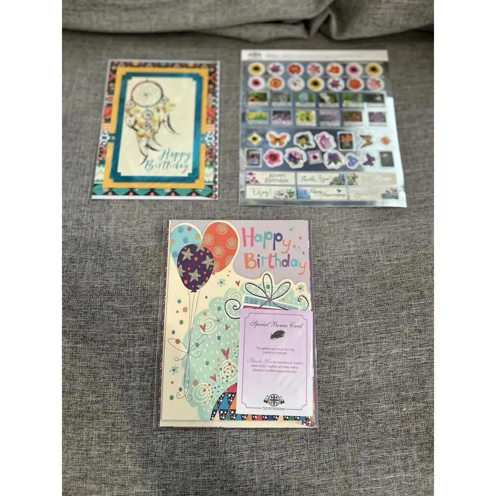 2 Catholic Charity Assorted Greeting Cards And Seals St Joseph Indian School